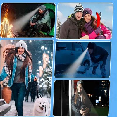 Bluetooth staccabile LED Beanie Hat With Front Light per pesca di notte