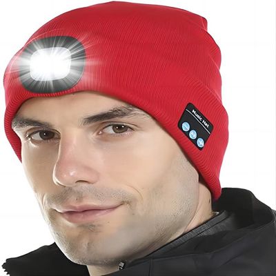 Cappello di Bluetooth LED di playback di musica di chiamate di telefoni con una luce di 4 LED per la camminata di notte