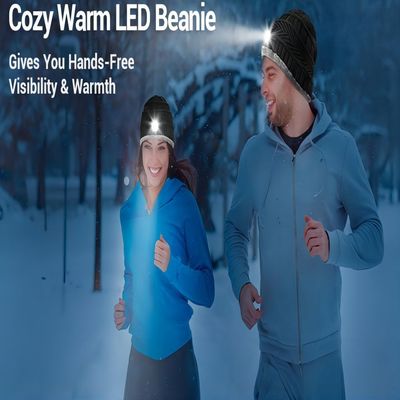 Notte di inverno che lavora il cappello senza fili delle cuffie di Bluetooth con la luce regolabile di 3 LED