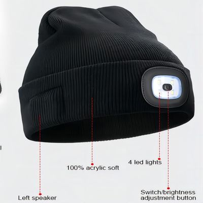 Cappello senza fili delle cuffie di Bluetooth con Bluetooth leggero Beanie Night Biking