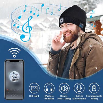 Cappello senza fili delle cuffie di Bluetooth con Bluetooth leggero Beanie Night Biking