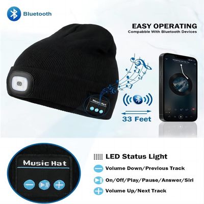 Cappello senza fili delle cuffie di Bluetooth con Bluetooth leggero Beanie Night Biking