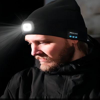Cappuccio mani libere unisex del faro del LED Beanie With Light USB Rechargable 4 LED