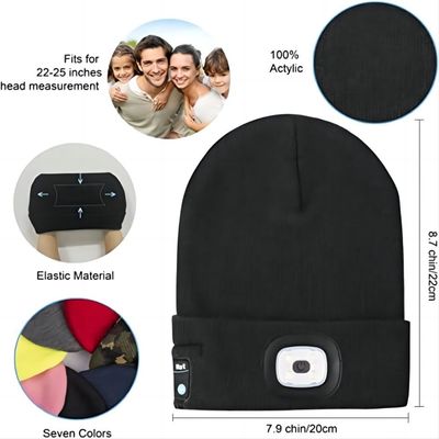 Cappuccio mani libere unisex del faro del LED Beanie With Light USB Rechargable 4 LED