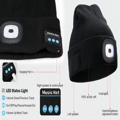 Faro del LED Bluetooth Beanie With, regali mani libere unisex degli uomini delle donne dei fari di USB Rechargable per il papà lui marito