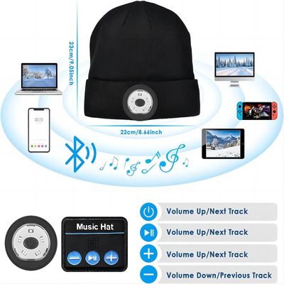 cappello delle cuffie di 1080P HD Bluetooth video con video musica delle foto