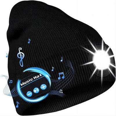 Il video cappello del LED Bluetooth, videocamera portatile portabile di risoluzione di 5.0-megapixel HD con musica gode del faro per la pattuglia