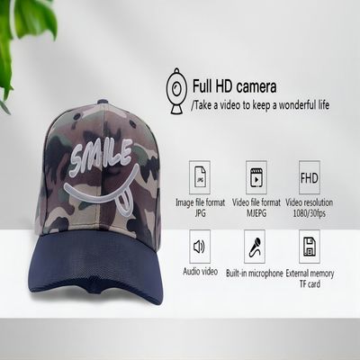 controllo di APP del cappello della macchina fotografica nascosto azione di sport 2K con la batteria di 1000mah Rechargable