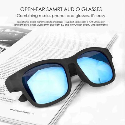 Musica impermeabile senza fili degli occhiali da sole IPX4 Bluetooth con il nero aperto di stile dell'orecchio