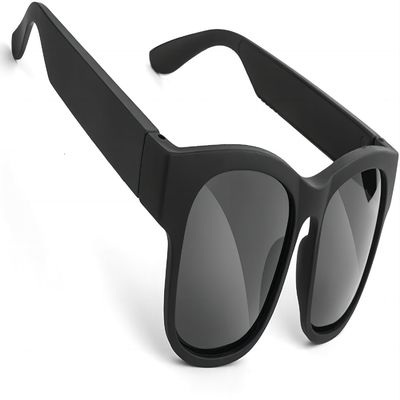 Anti lente UV dell'orecchio delle cuffie di Bluetooth del controllo del volume nero aperto degli occhiali da sole